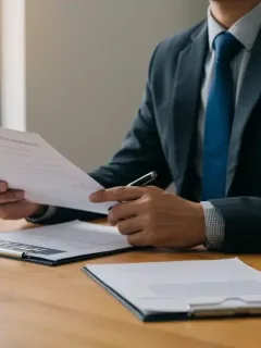 Person reviewing disability benefits application documents