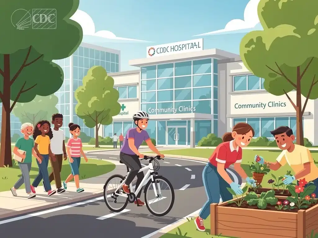 Diverse community engaged in healthy activities, symbolizing CDC's 2026 public health goals.