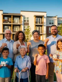 People receiving keys to affordable housing units, symbolizing Housing Assistance Programs 2026 success.