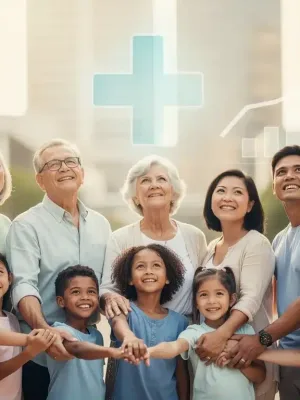 Diverse group smiling, symbolizing affordable healthcare access through ACA subsidies 2026