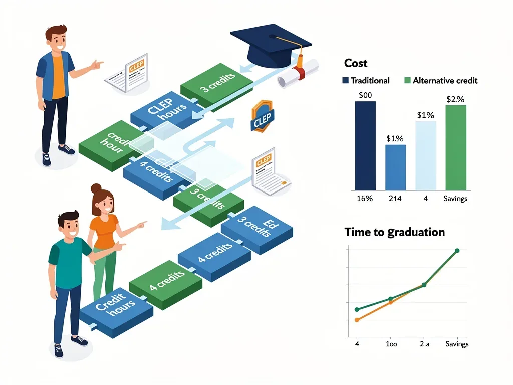 Diagram illustrating credit hour reduction and cost savings.