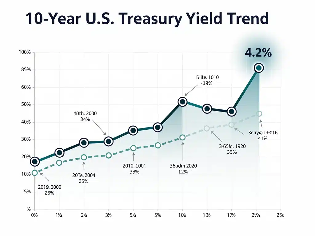 Historical and projected 10-year Treasury yield chart